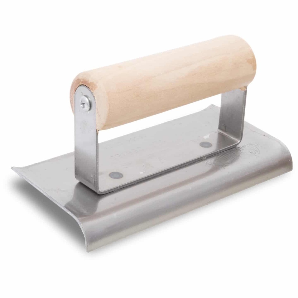 Rohovník na betón, karbonizovaná oceľ, 152x76mm, drevená rúčka, R 10mm, L 13mm, dohora vyhnuté konce