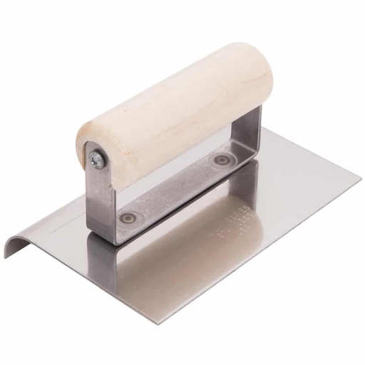 [13900] Rohovník na betón, nerezový, 152x102mm, drevená rúčka, R 19mm, L 22mm